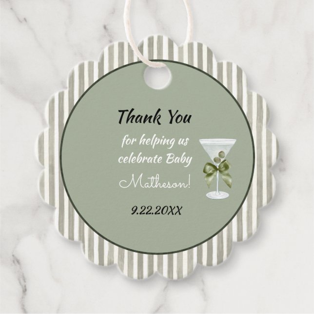 Baby Martini 'tini-one'  Gåvor Etiketter (Framsida)
