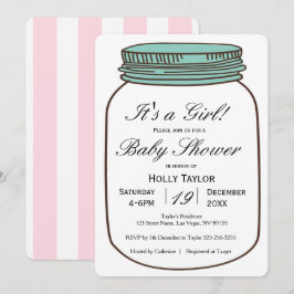 Baby Mason Burk Baby Shower-inbjudan till Girl Mas Inbjudningar