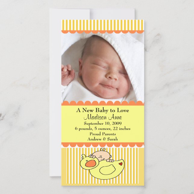 Baby med Anka PHOTO-meddelande Meddelande (Framsida)