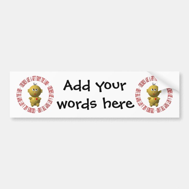 Baby med "Barn är en gåva från Herren" Bildekal (Framsidan)