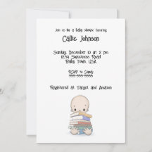 Baby med Bokar-visningsinbjudan, anpassningsbar