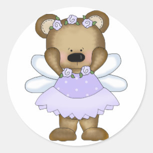 Baby med hjärtfelbjörnfe runt klistermärke
