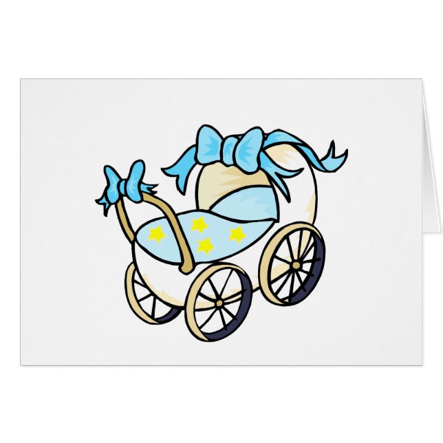 baby med hjärtfelbuggy hälsningskort (Framsidan Horizontal)