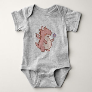 Baby med Lila och blomning T Shirt