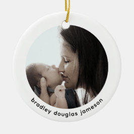 Baby med Mamma Photo 1st jul Ceramic Ornamic Julgransprydnad Keramik