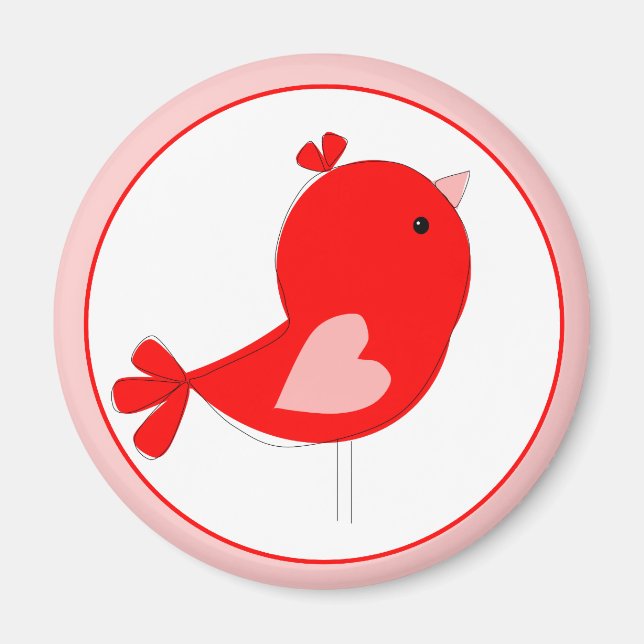 Baby med Rosa Heart Magnet (Framsidan)