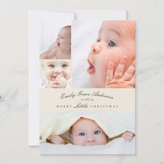 Baby Meddelande 5 Collage Merry Little jul (Framsida)