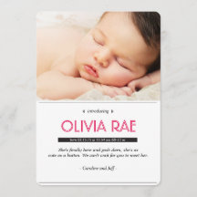 Baby-meddelande i svartvitt och rosa