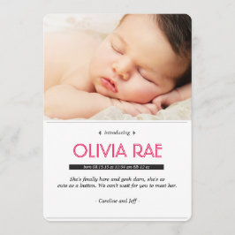 Baby-meddelande i svartvitt och rosa meddelande