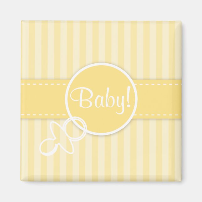 Baby! Meddelande (inbjudan) Magnet (Framsidan)