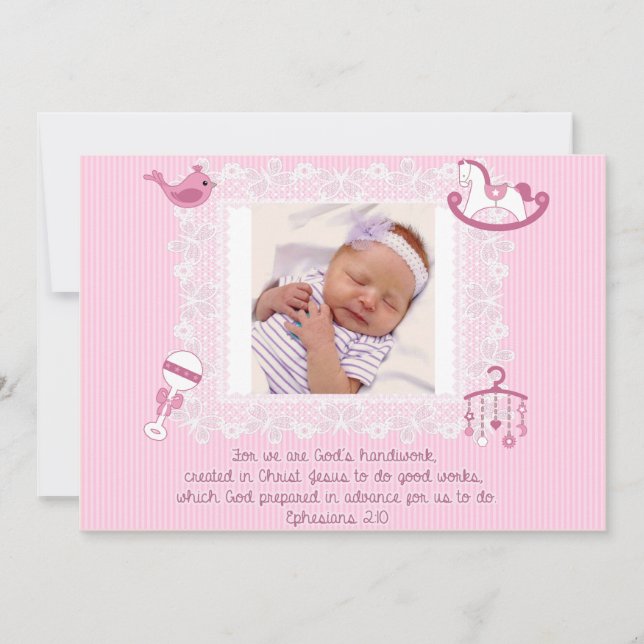 Baby-meddelande, kristen skrift för flicka meddelande (Framsida)