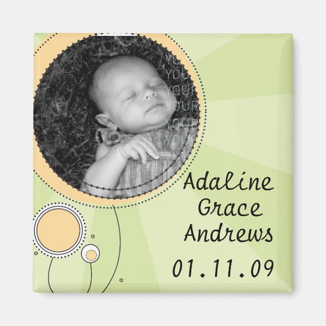 Baby meddelande magnet (Framsidan)