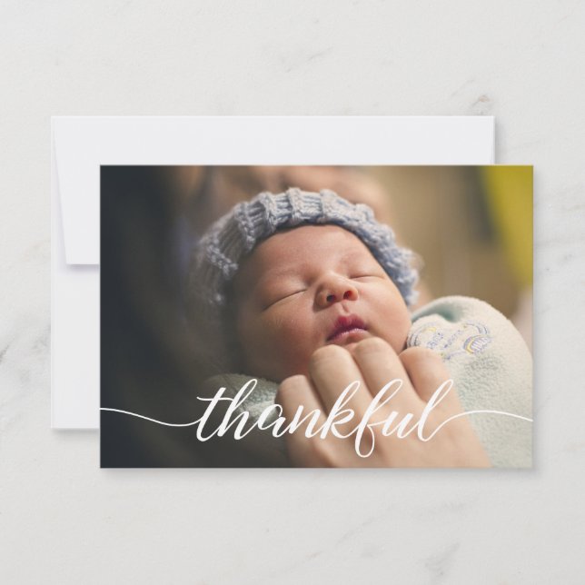 Baby-meddelande, tankfullt skript, vit text inbjudningar (Framsida)