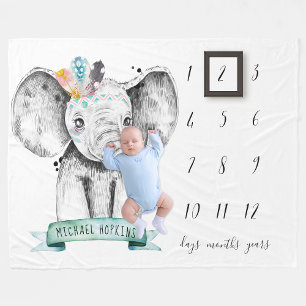 Baby Mejlansfilt Liten Elefant Fleecefilt