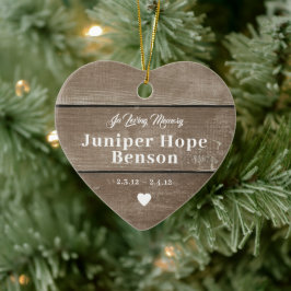 Baby Memorial Barnwood Fullt Photo Julgransprydnad Keramik