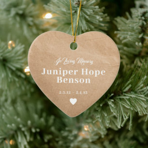Baby Memorial Kraft Papper Fullt Photo Julgransprydnad Keramik