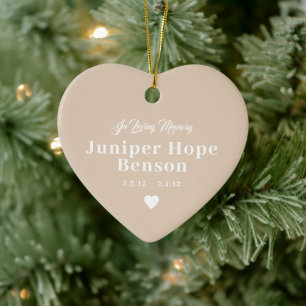 Baby Memorial Tan Fullt Photo Ceramic Ornament