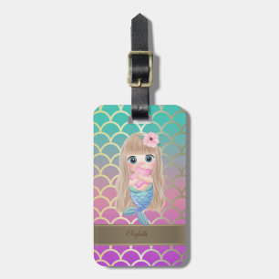 Baby Mermaid Ombre Mermaid Tail Fjäll Bagagebricka