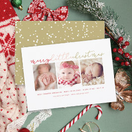 Baby Merry Little jul Cute 3 Photo Collage Julkort