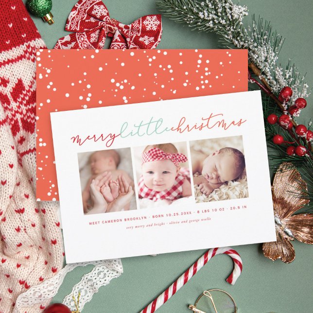 Baby Merry Little jul Cute 3 Photo Collage Julkort (Skapare uppladdad)