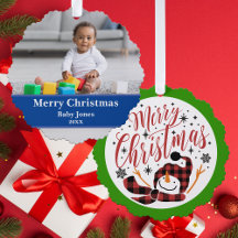 Baby Merry Snögubbe Första jul - unikt foto