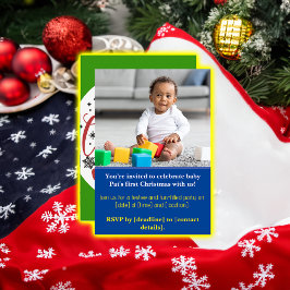 Baby Merry Snögubbe Första jul - unikt foto Inbjudningar