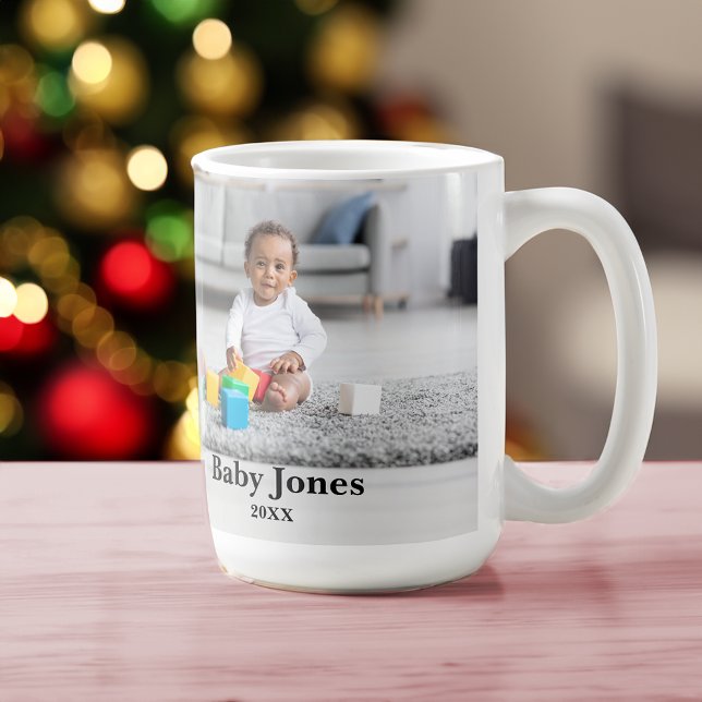 Baby Merry Snögubbe Första jul - unikt foto Kaffemugg (Skapare uppladdad)
