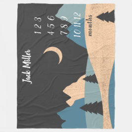 Baby Milestona Blanket Natur liggande Fleecefilt