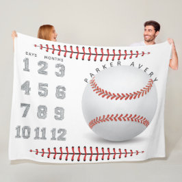 Baby Milestone Blanket Baseball Fleecefilt