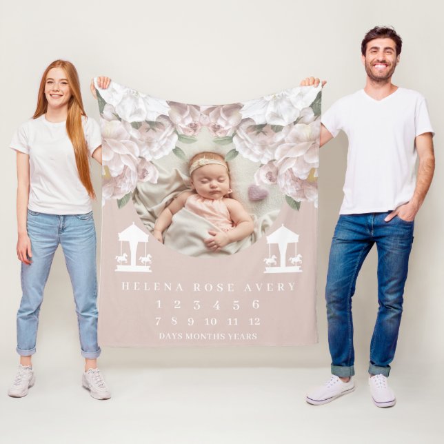 Baby Milestone Blanket Carousel Fleecefilt (På plats)