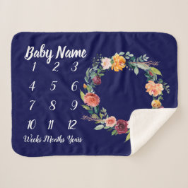 Baby Milestone Blanket Personlig Flicka Gift