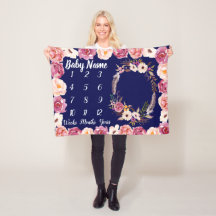 Baby Milestone Blanket Personlig Flicka Gift