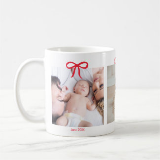 Baby milstolpar ålder 3 foto enkla röda slingor m kaffemugg