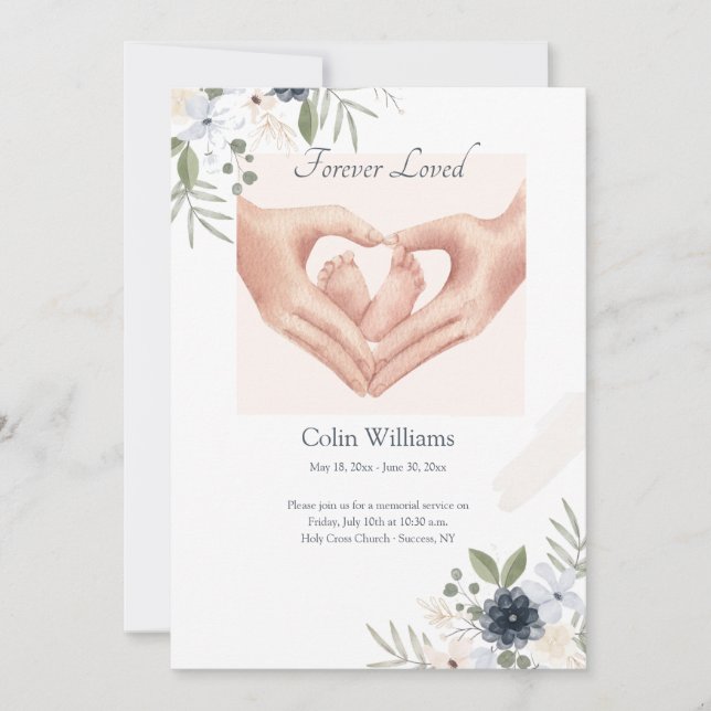 Baby-minneskort för föråldrad inbjudningar (Framsida)