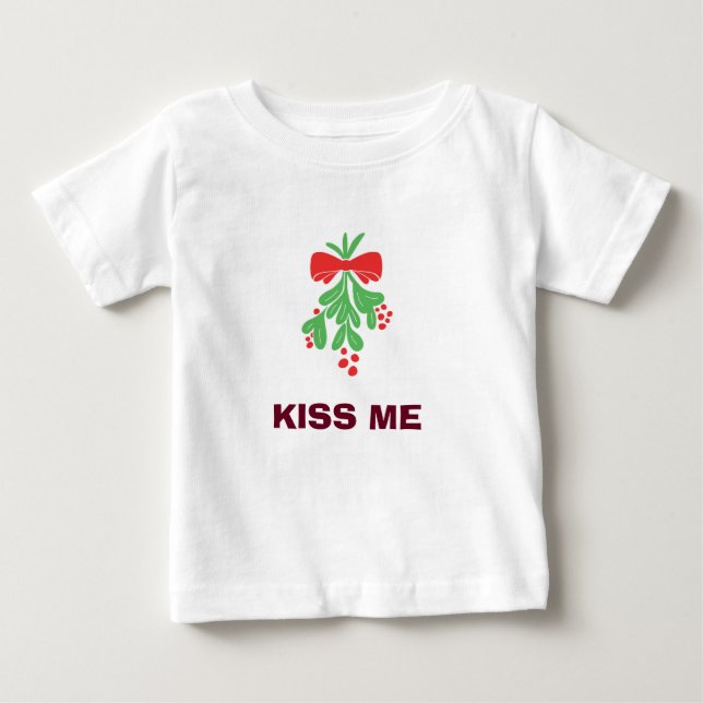 BABY MISTLETOE/KISS ME T-SHIRT (Framsida)