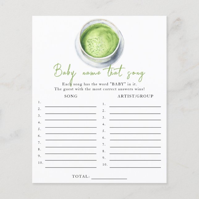 Baby mixar matcha - Gissa låten spel (Framsida)