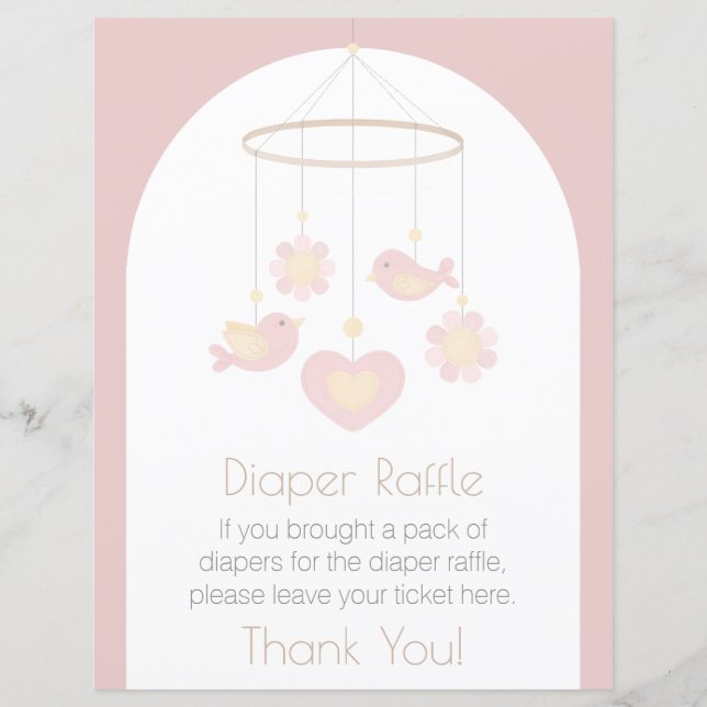 Baby Mobile Diaper Raffle SIgn (Framsida)