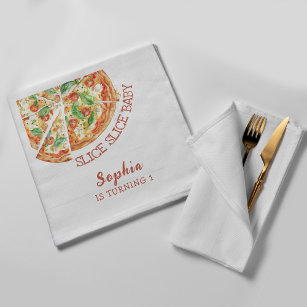 Baby Modern Pizza Födelsedagsfest Napki för segmen Pappersservett
