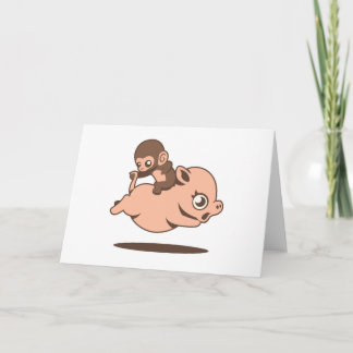 Baby Monkey (bakåt på Gris) Kort
