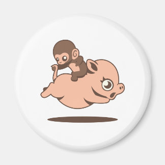 Baby Monkey (bakåt på Gris) Magnet