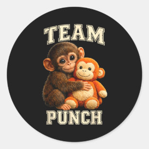 Baby monkey knytnäve team knytnäve runt klistermärke
