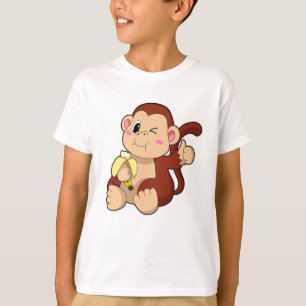 Baby Monkey med Banana T Shirt