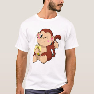 Baby Monkey med Banana T Shirt
