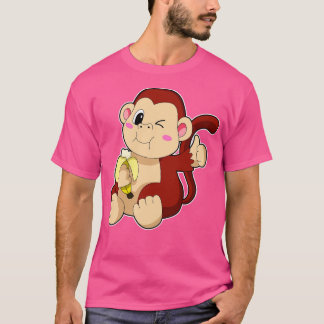 Baby Monkey med Banana T Shirt