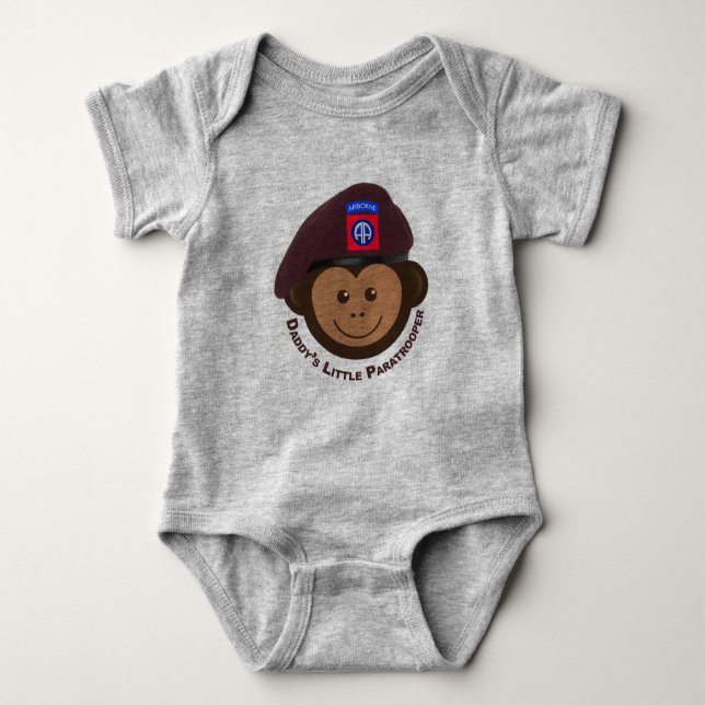 Baby Monkey "pappas lille Paratrooper" T Shirt (Framsida)