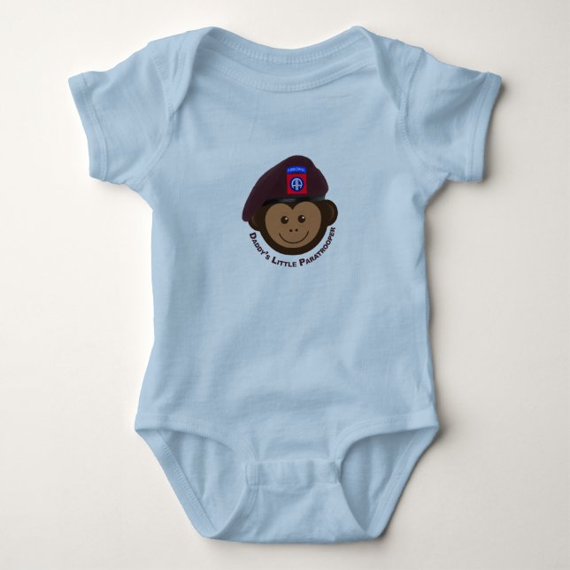 Baby Monkey "pappas lille Paratrooper" T Shirt (Framsida)