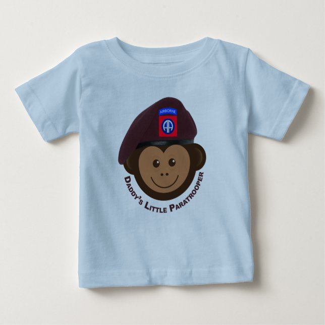Baby Monkey "pappas lille Paratrooper" T Shirt (Framsida)
