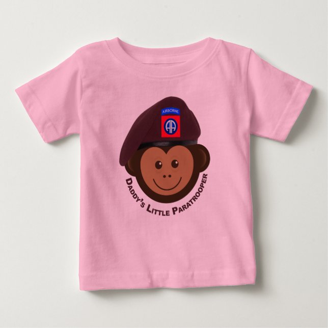 Baby Monkey "pappas lille Paratrooper" T Shirt (Framsida)