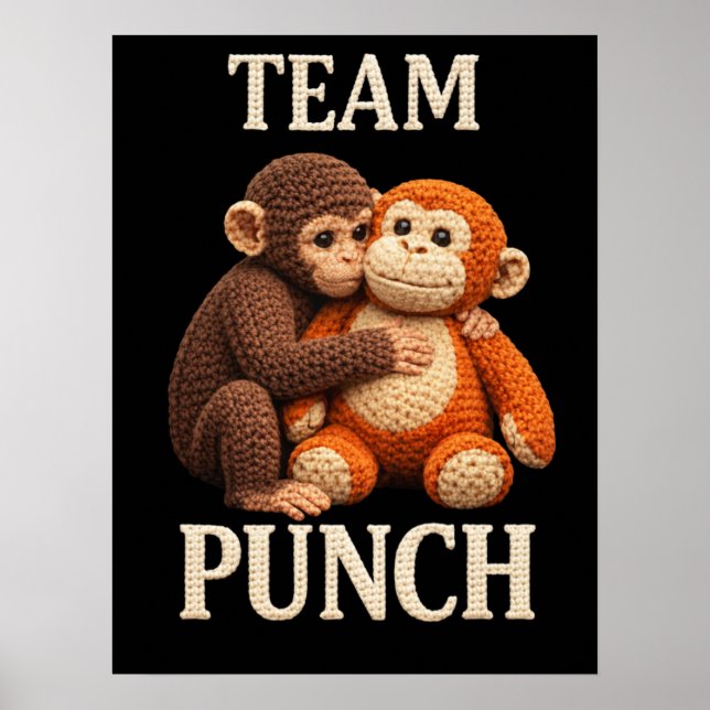 Baby Monkey Punch Crochet Pattern Cute Amigurumi Poster (Framsidan)