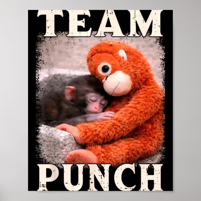 Baby monkey punch meme team punch trend meme poster (Framsidan)
